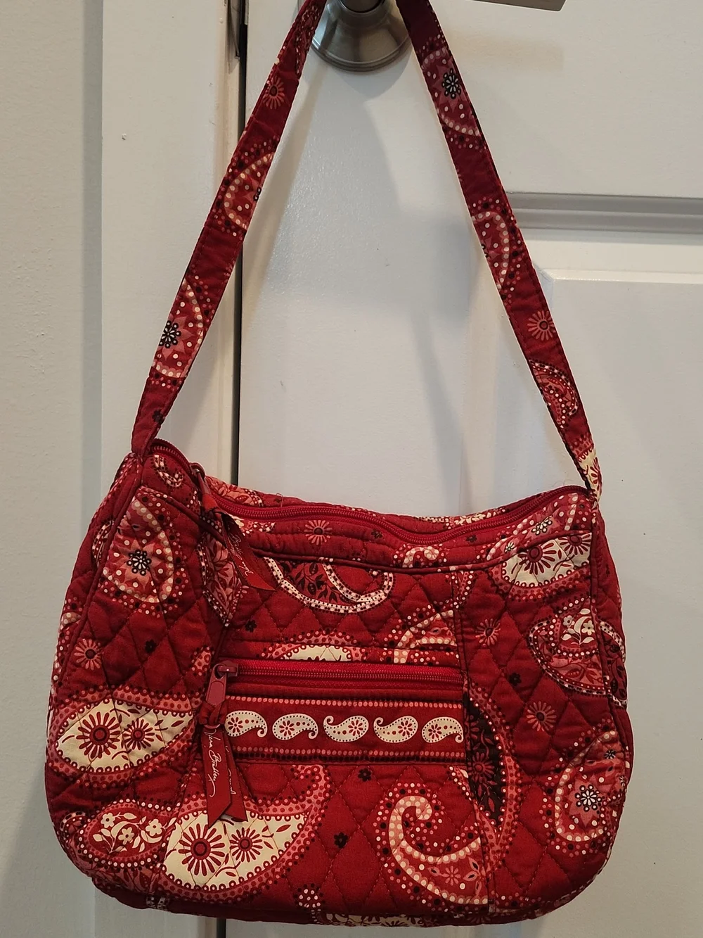 Vera BRADLEY Red Quilted Paisley Shoulder Bag Set Of 3.